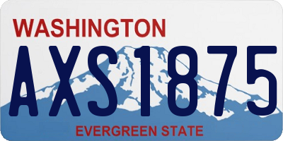 WA license plate AXS1875