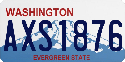 WA license plate AXS1876