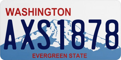 WA license plate AXS1878