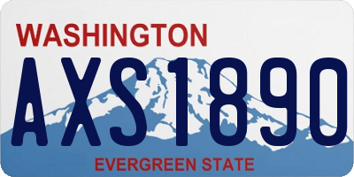 WA license plate AXS1890