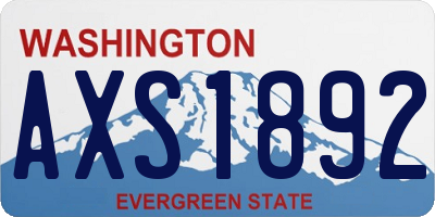 WA license plate AXS1892