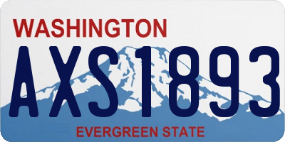 WA license plate AXS1893