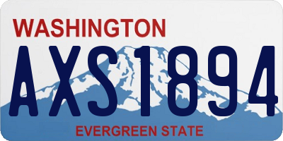 WA license plate AXS1894