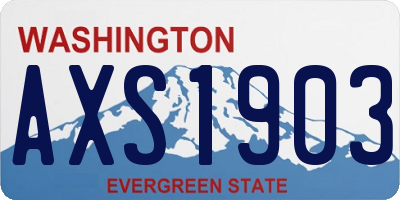 WA license plate AXS1903