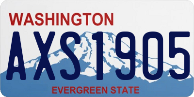 WA license plate AXS1905