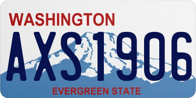 WA license plate AXS1906