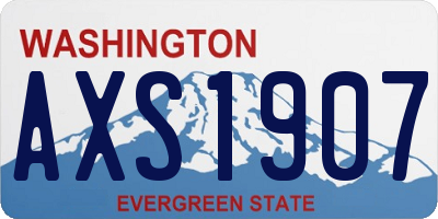WA license plate AXS1907