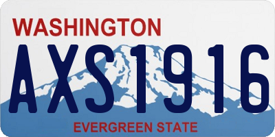 WA license plate AXS1916