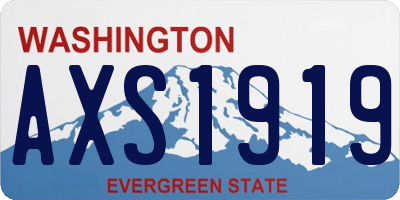 WA license plate AXS1919