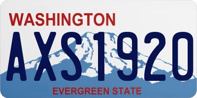 WA license plate AXS1920