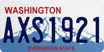 WA license plate AXS1921