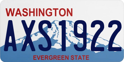 WA license plate AXS1922