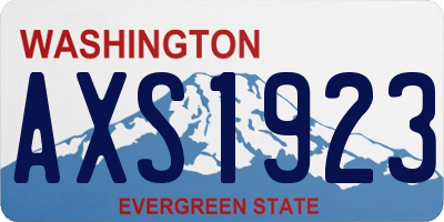 WA license plate AXS1923