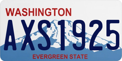WA license plate AXS1925