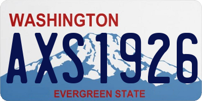 WA license plate AXS1926