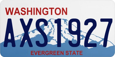 WA license plate AXS1927