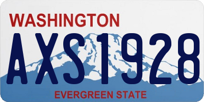 WA license plate AXS1928
