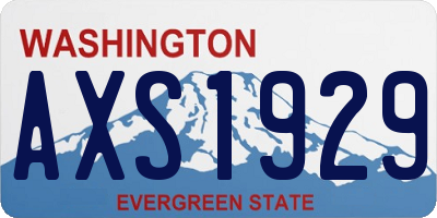 WA license plate AXS1929
