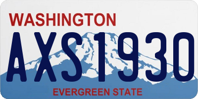 WA license plate AXS1930