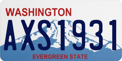 WA license plate AXS1931