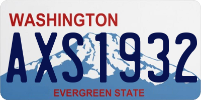 WA license plate AXS1932