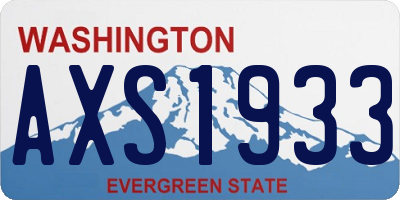 WA license plate AXS1933