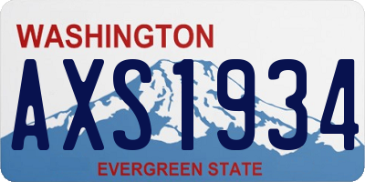 WA license plate AXS1934
