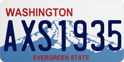 WA license plate AXS1935