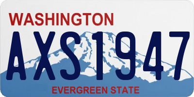 WA license plate AXS1947