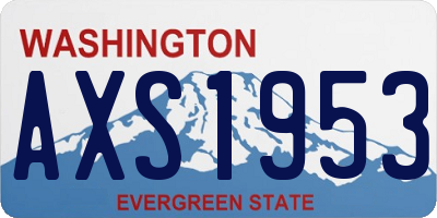WA license plate AXS1953