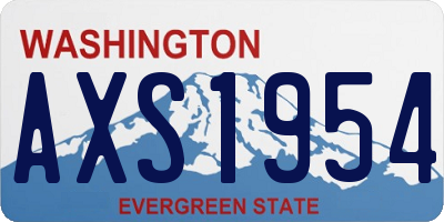 WA license plate AXS1954