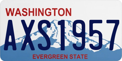 WA license plate AXS1957