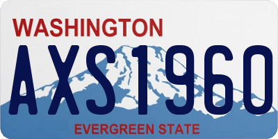 WA license plate AXS1960