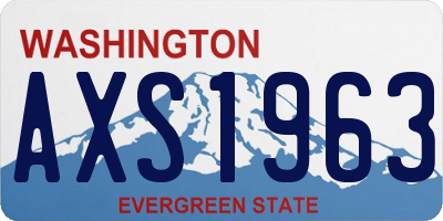 WA license plate AXS1963