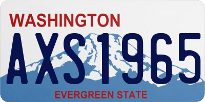 WA license plate AXS1965