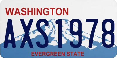 WA license plate AXS1978
