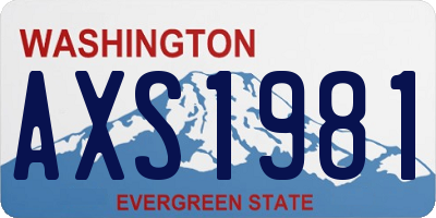 WA license plate AXS1981