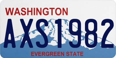 WA license plate AXS1982