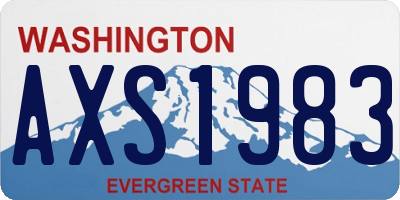 WA license plate AXS1983