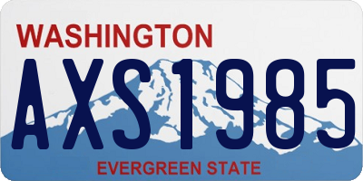 WA license plate AXS1985
