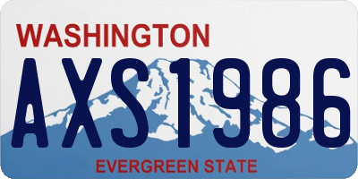 WA license plate AXS1986