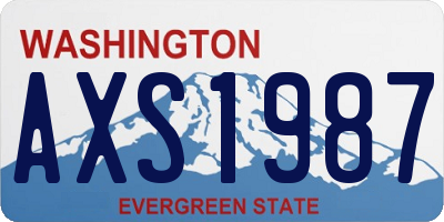 WA license plate AXS1987