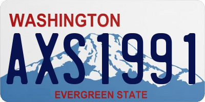 WA license plate AXS1991