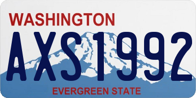 WA license plate AXS1992