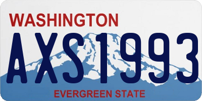 WA license plate AXS1993