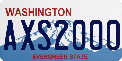 WA license plate AXS2000