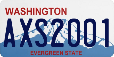WA license plate AXS2001
