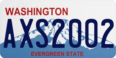 WA license plate AXS2002