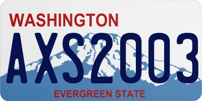 WA license plate AXS2003