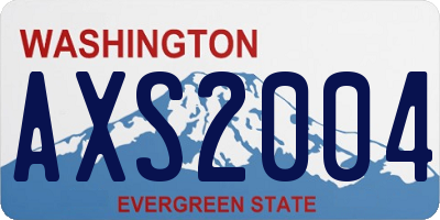 WA license plate AXS2004